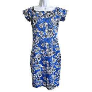 Alexia Admor S Short Sleeve Floral Print Bodycon Dress Blue‎
